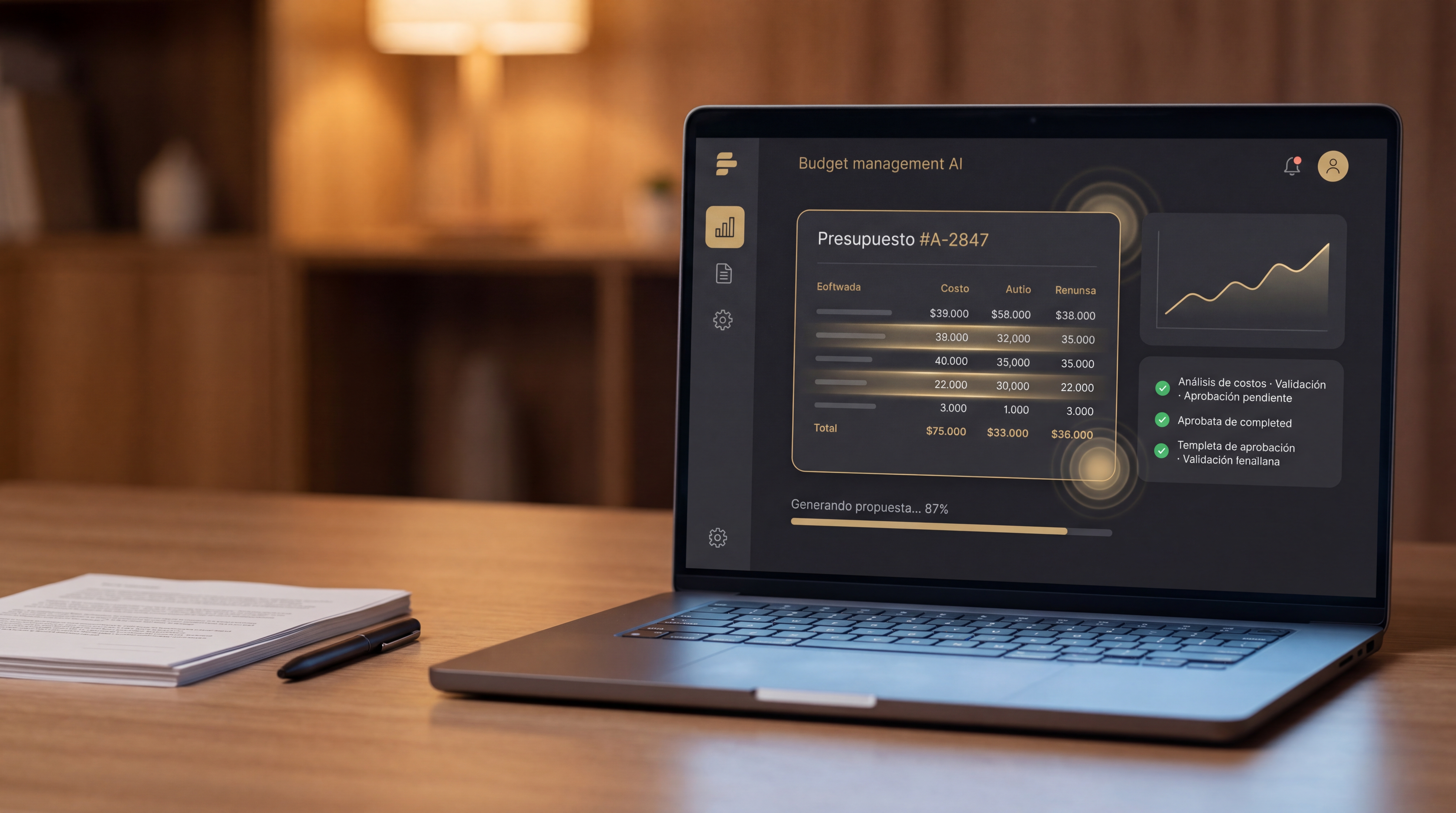 Dashboard de Sync Core generando una propuesta automáticamente